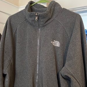 Mens Gray North Face Zip-Up